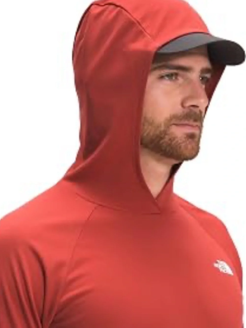 The North Face Wander Coral-Red Hooded Long Sleeve shirt Size L NEW